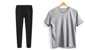 Black pant with grey shirt