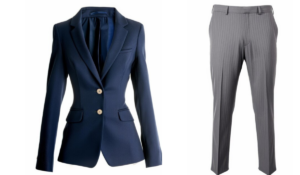 navy blue Blazer With gray Pant