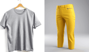 Gray shirt with yellow trouser