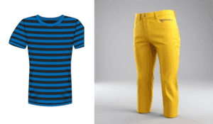 Stripe shirt with yellow trouser