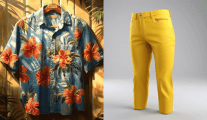 floral print shirt with yellow trouser